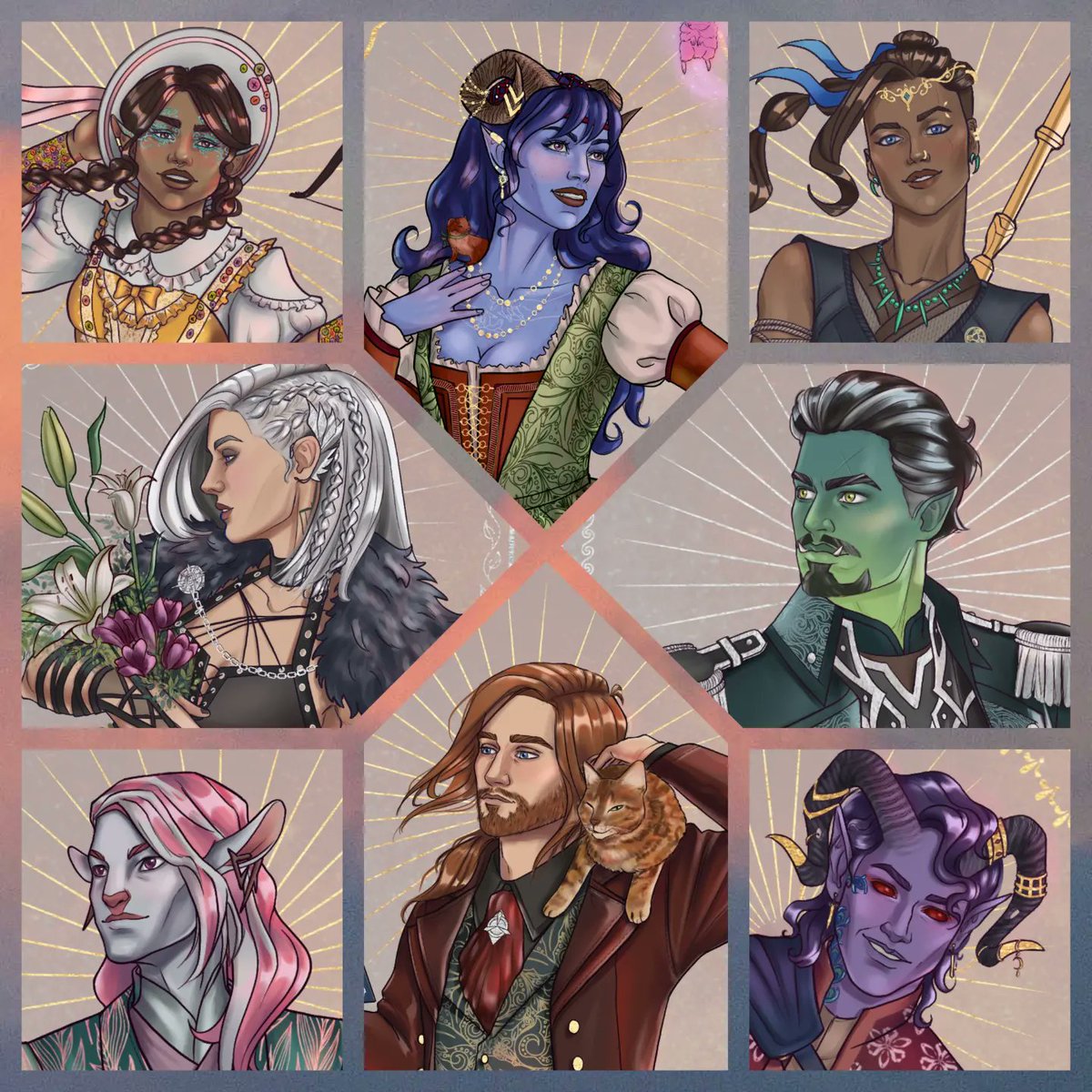shadydruid's tweet photo. Now, when my Mighty Nein portrait series is complete and Echoes of the Solstice is out, which drawing is your favorite and what do you think about the episode?
Personally,  I loved everything about it, especially the ending  #criticalrolespoilers #MightyNein https://t.co/d9PmCvp6GV