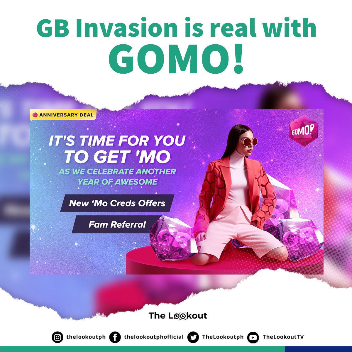 TheLookoutph's tweet image. Another trip around the sun has called for GOMO to bring 'mo perks, experiences, and deals to the GOMO fam with a GB invasion!

READ: bit.ly/3SpIK9p

#GOMO #GomoSim