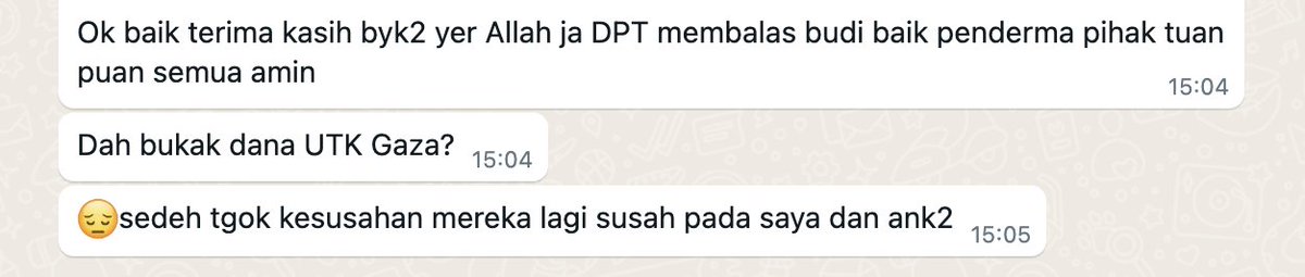 Haritu ada pemohon kempen kita tanya kalau MarhaenMY ada buka tabung untuk Gaza tak? Jadinya kita tak buka sebab dah ramai ngo² kat luar yang dah buka tabung.

Tapi team MarhaenMY tak pernah putus berdoa untuk rakyat Palestin tau 🤲

#FreePalaestine #Palestine