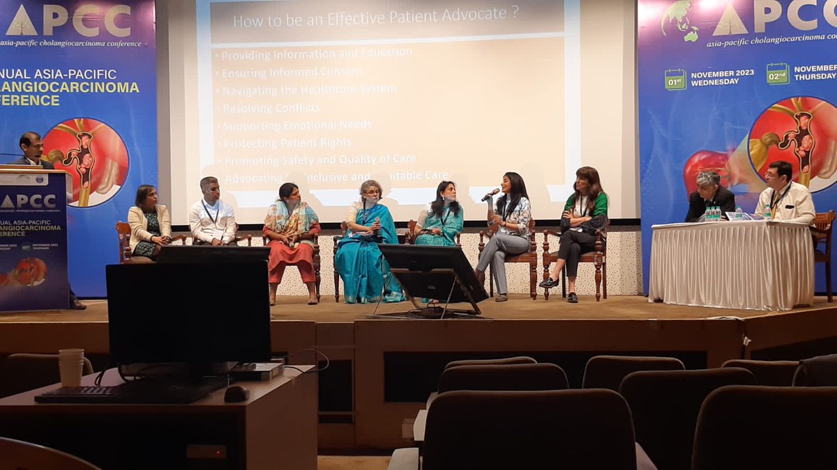 A second panel discussion on  the role of #patientadvocates n #Advocacy in #cancecare at the #APCC conference.   Thanks @SirohiBhawna for this . Only when pt advocates n Oncologists join hands we will be able to close the care gap! The end goal +