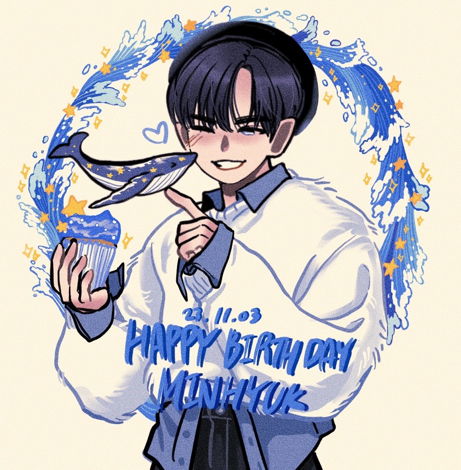 당신의 찬란함은 파랑을 타고🐋✨
#HBDtoMINHYUK 
#민혁이의_그림이시작된날1103