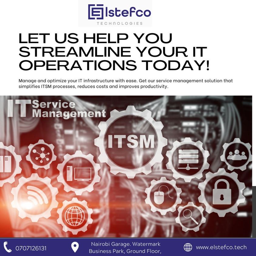 Let us help you

Read more about the importance of ITSM in our blog: elstefco.tech/the-benefits-o…

.

.

.

#ITSM

#ITServiceManagement

#ITOperations

#ITCompliance

#ITSecurity

#ITBestPractices

#servicemanagement