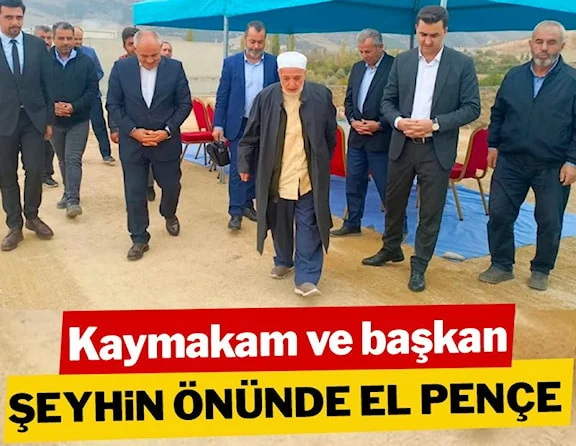 Kaymakam ve başkan şeyhin önünde el pençe sozcu.com.tr/2023/gundem/ka…