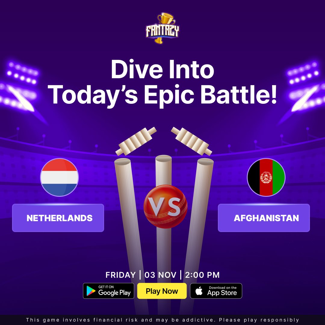 Afghanistan's back-to-back success against Pakistan and Sri Lanka came in clinical run-chases while the Netherlands have been far more comfortable defending totals, which adds another layer of interest to this match. Who do you think will win today. Join this Match Now!