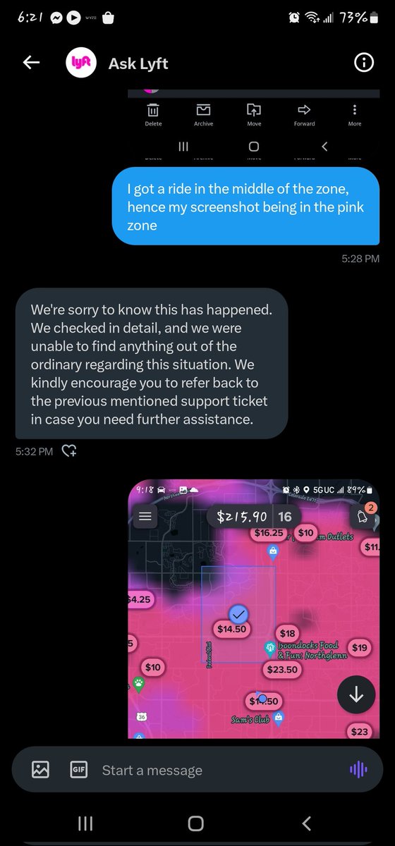 mmarsha49's tweet photo. @davidrisher @AskLyft @exposelyft 
I guess lyft support doesn't even understand how their own app works! https://t.co/d3X9qy28cq