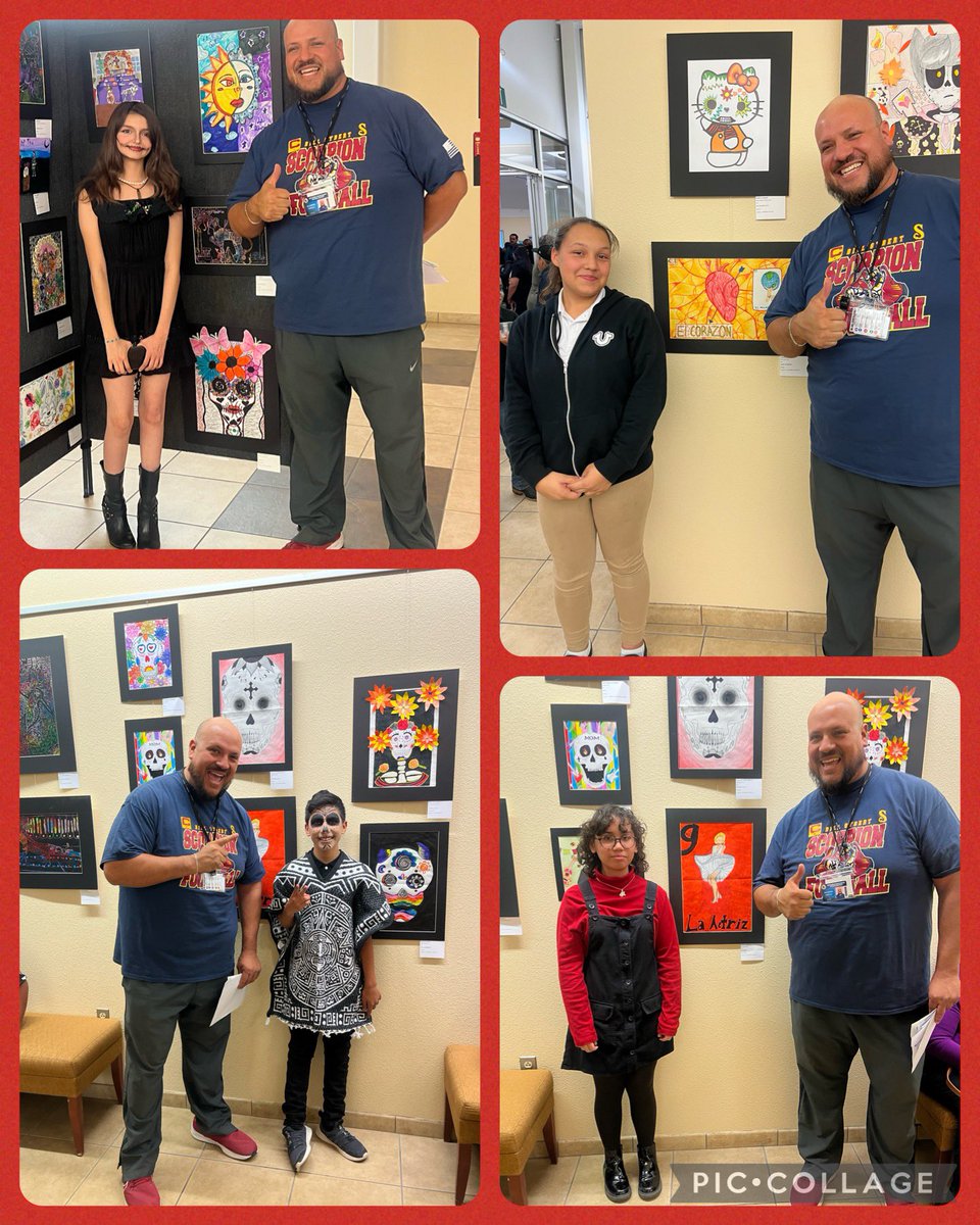 Super proud of our students who represented Scorpion Country at the First Annual SISD Dia De Los Muertos Showcase! 🌺 🕯️ 💀

Thank you Mr. Carrillo for  being such an amazing instructor and mentor to our Scorpions ❤️🦂 #TeamSISD #EmbracetheSting @ARamirez__BSS @ARamirez__BSS