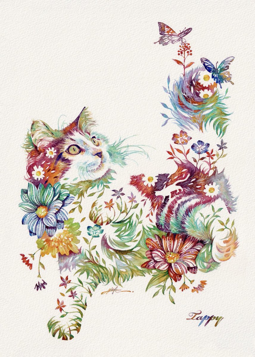 「今日も宜しくね!#水彩画 #猫がいる生活  #ねこ 」|タケダヒロキのイラスト