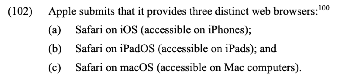 OpenWebAdvocacy's tweet image. Hilariously, Apple tried to claim with a straight face to the EU, that it offers not one, but three distinct web browsers all coincidentally named Safari.
