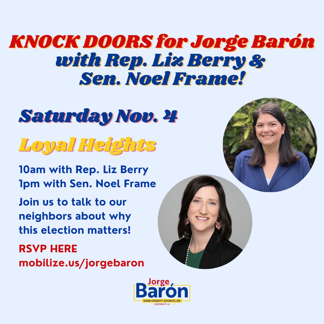 Friends, only 1 in 7 registered voters in King Co. Council District 4 have voted so far, with only 5 days left. We could use your help reaching out to neighbors, so I hope you can join me and state Sen. @NoelFrame, Rep. @LizBerryWA, and @VoteBecka this Saturday for canvassing.