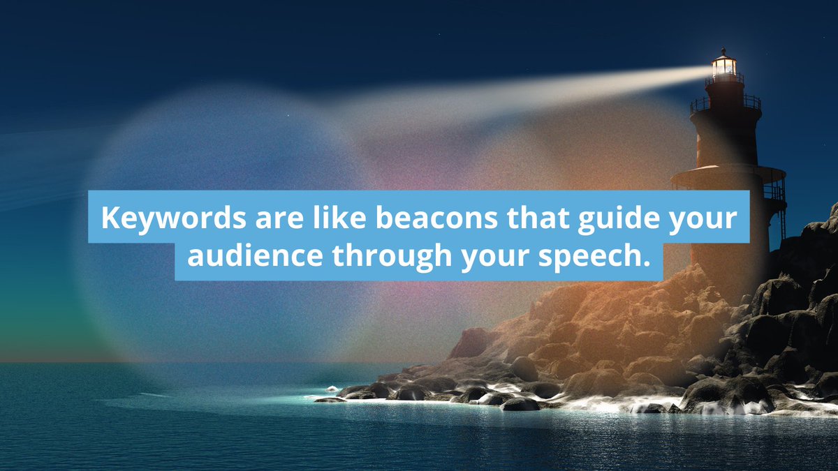 Keywords are like beacons that guide your audience through your speech. They ensure everyone's on the same page, making your message crystal clear.  So, the next time you're crafting a speech or presentation, remember that keywords are your allies.  #PublicSpeakingTips