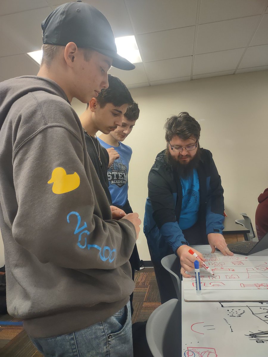 FRC5461VERN's tweet photo. Helping FTC # 20169 the Pi STEM Dinos today to design and CAD a pulley to 3D print.
Thanks to our sponsors for helping us help others!  @MicronGives @IdahoNews6 @PWREngineers @sparklightcares @IDRobotics https://t.co/yPh8MuoCcT