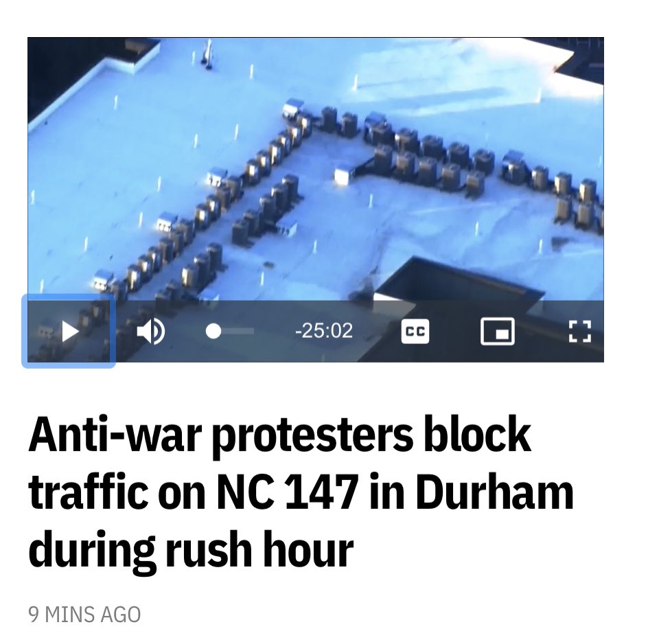 Hooray for these brave souls! I’m sure Netanyahu will declare peace now that a few thousand folks in Durham NC were made late for dinner.I mean of course they care about our traffic over there and this will really make a difference.Dumbasses
#Israel_under_attack #Israel #hamas