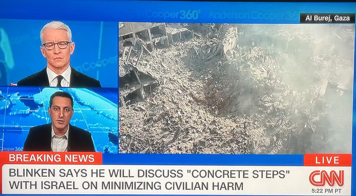 I didn’t know whether to laugh or cry seeing the news that Sec. Blinken is going to Israel to discuss “concrete steps” to minimize civilian deaths. W/ 9,000+ Palestinians dead - it’s a bit late for that. Plus, when you’re giving them $14B you don’t “discuss”, you tell them “STOP”