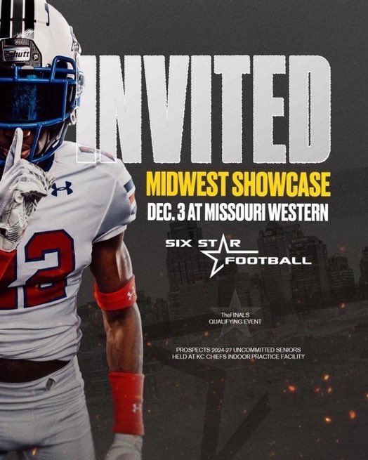 Thank you <a href="/6starfootballMO/">Six Star Football | MISSOURI</a> for the camp invite.