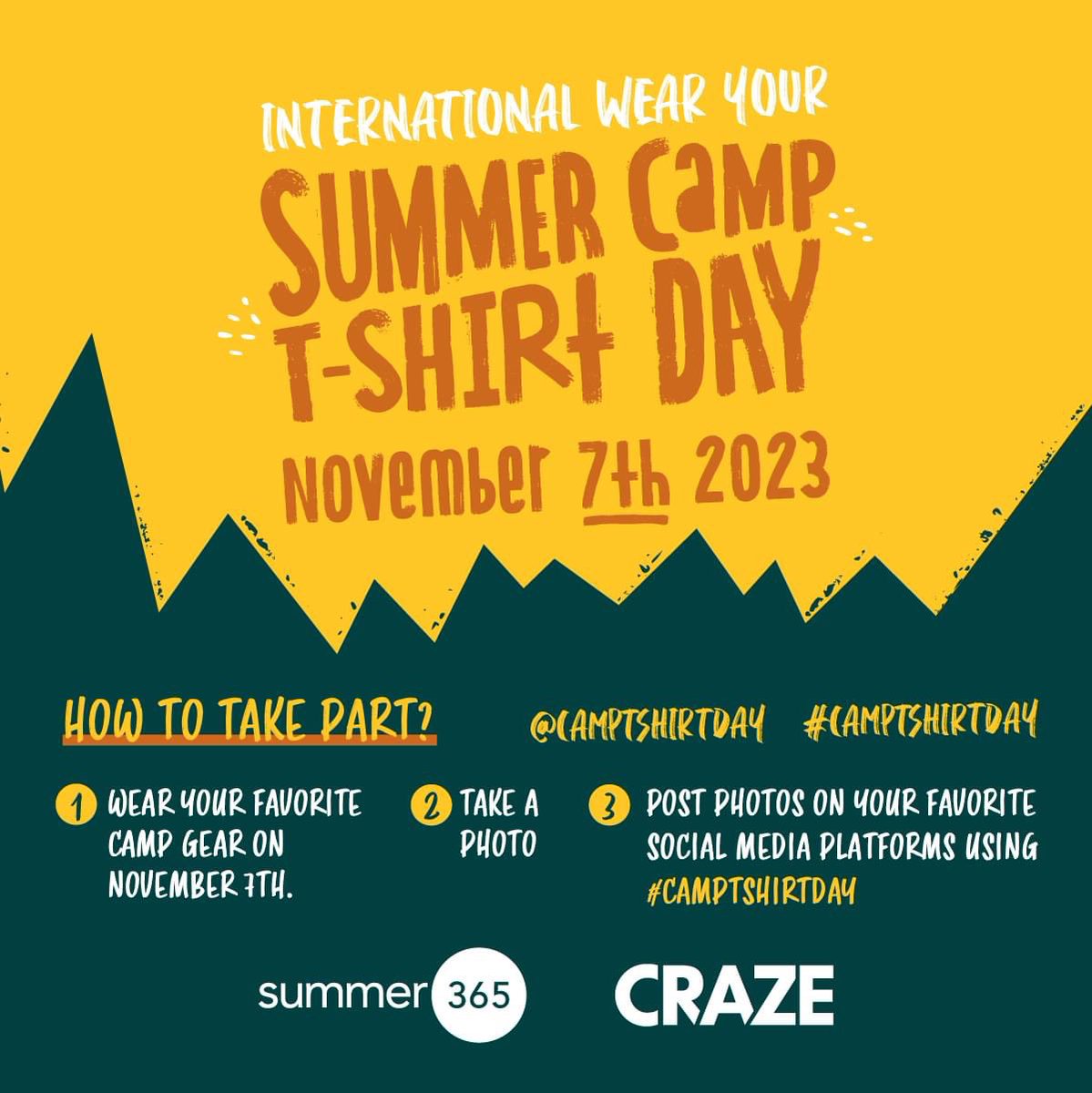 JNWBSA's tweet photo. Let's do this! #CampTShirtDay returns on Tuesday, November 7th! Be sure to tag JNW in your pics! https://t.co/YUrw1Vtoqf