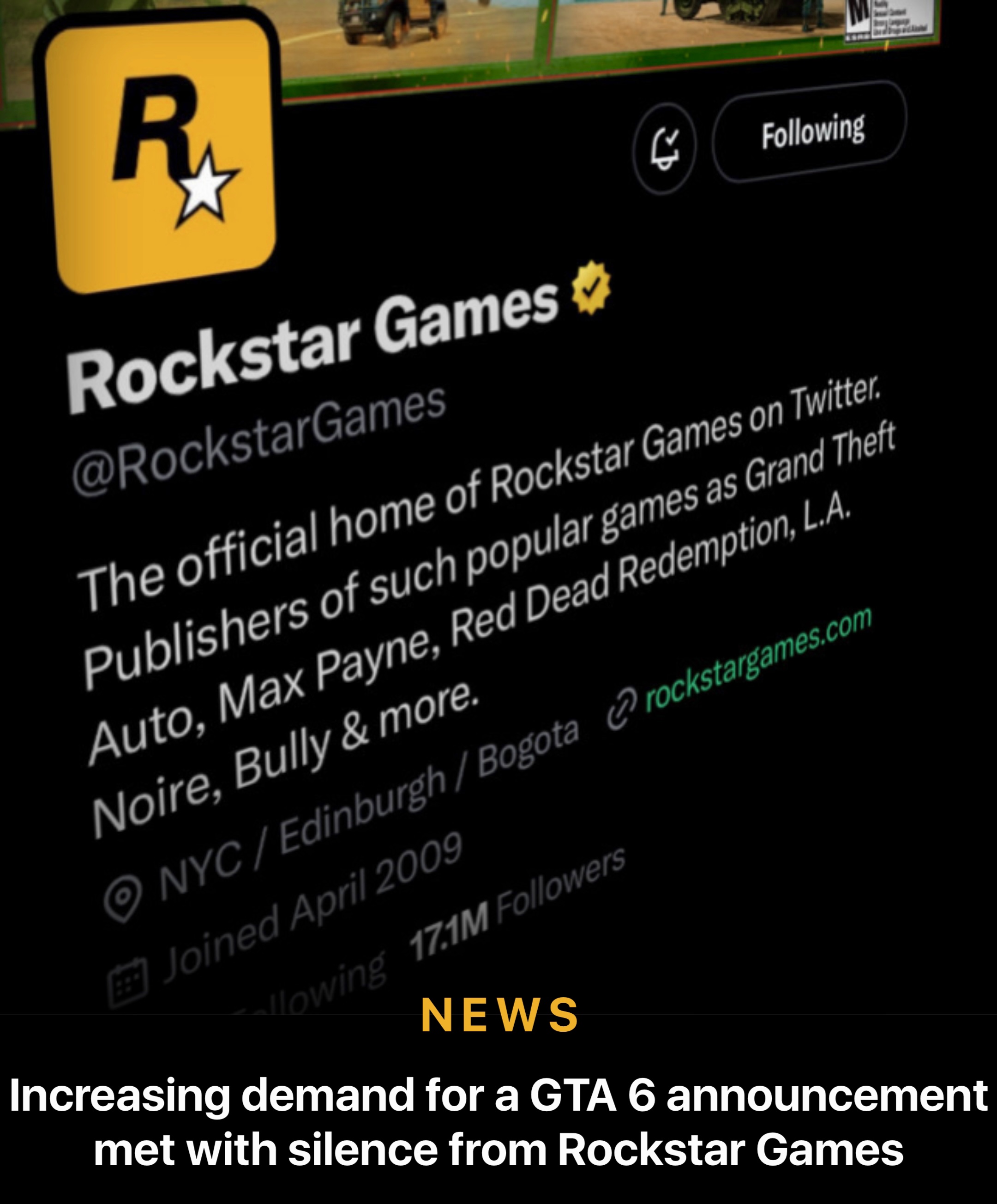 Rockstar Games announces GTA 6 trailer reveal (Update)