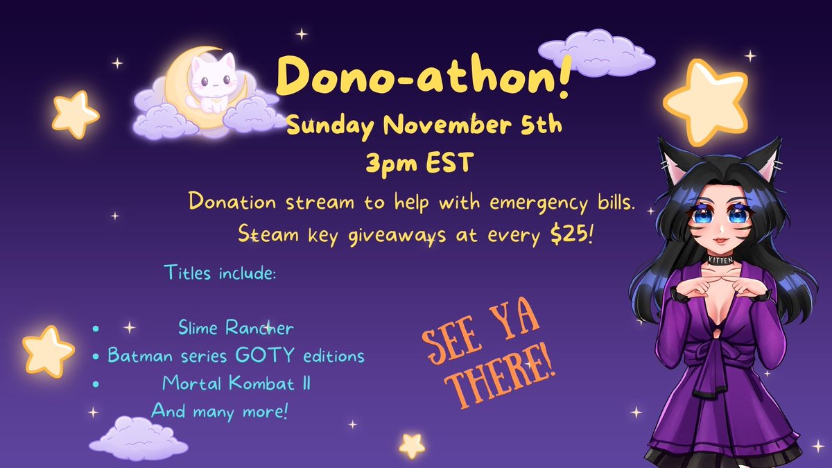 This Sunday!

twitch.tv/llunakittie