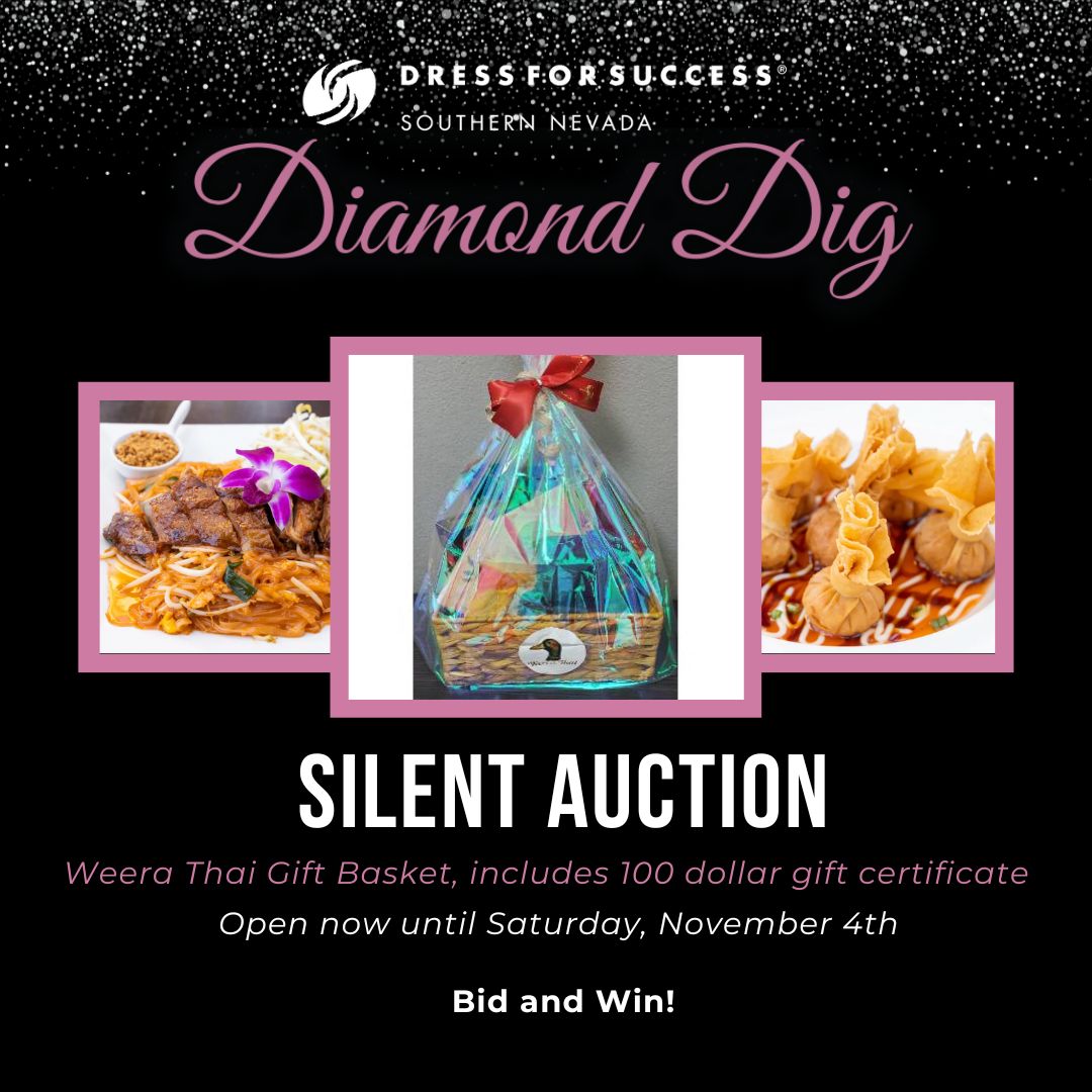 DFSSNV's tweet image. A special thank you to Weera Thai for providing delicious appetizers for our #DiamondDig2023 guests!

You can enjoy a delightful gift basket and gift certificate for dinner at Weera Thai by winning the Weera Thai silent auction item. buff.ly/3FIMEm0