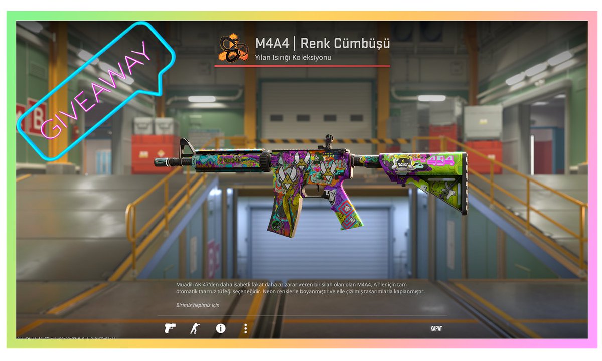 kurocase1's tweet photo. 🎁M4-A4 In Living Color GIVEAWAY🎉

➡️ TO ENTER:

✅ Follow Me &amp; @alievci33
✅ Tag 1 friend
✅ Retweet

⏰Giveaway ends in 3 days!
#CSGO #CSGO2 #CS2 #CSGOGiveaway #CSGOGiveaways #CS2Giveaway #CS2Giveaways #counterstrike #CounterStrike2 https://t.co/duUIxBGHc2