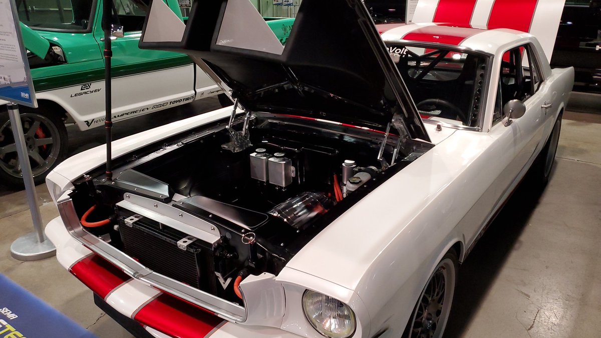 600 hp 900+ ft-lbs torque '65 Mustang. Daily Driver.
#semashow #ford #mustang #evconversion