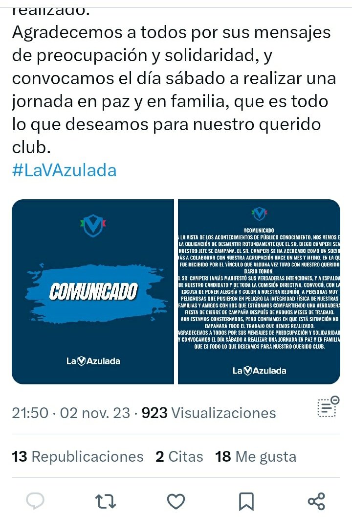 Si arrancan antes de las elecciones no me quiero imaginar si son gestión 
Por que no puedo comentar? <a href="/LaVazuladaOK/">Agrupación La V Azulada</a>