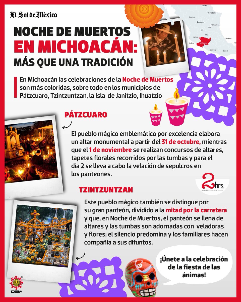 elsolde_mexico's tweet image. #2Horas | Michoacán es famoso por el ritual de recuerdo y añoranza este 1 y 2 de noviembre para esos seres queridos que fallecieron. 💀🌼🫂❤️

solde.mx/49hxjXg