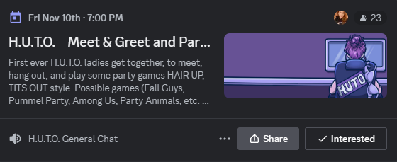 HUTO_Gaming's tweet photo. So exciting! Our first ladies hang out is happening November 10th! 
We've had tons of interest &amp; we're doing our best to keep up with all the inquiries. It's been amazing to see ladies getting together and planning raids, etc. We're thrilled to see female friendships thriving! 💜 https://t.co/wlgRx4okKx