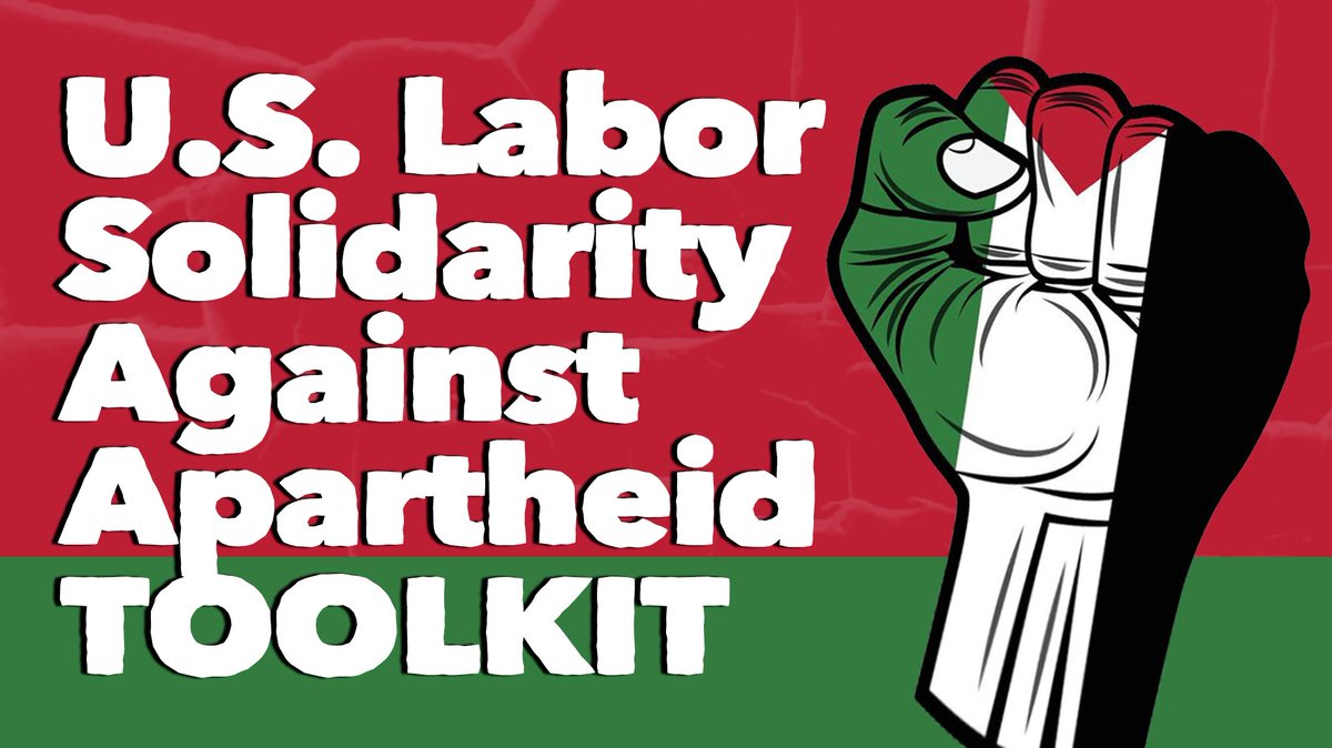 Looking for resources to fight apartheid in your union? The U.S. Solidarity Against Apartheid toolkit includes a sample labor resolution template, mythbusters, explainer videos on the crisis, and more! ⬇️⬇️⬇️ drive.google.com/drive/folders/…