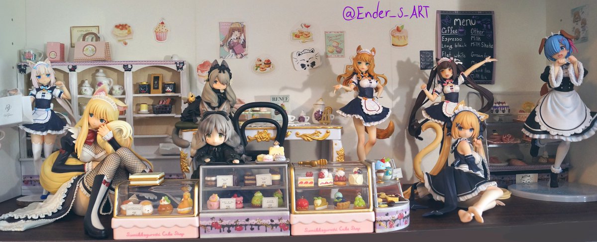 my maid cafe figure shelf #figures #figure #nekopara #figurecollecting #anime #maid