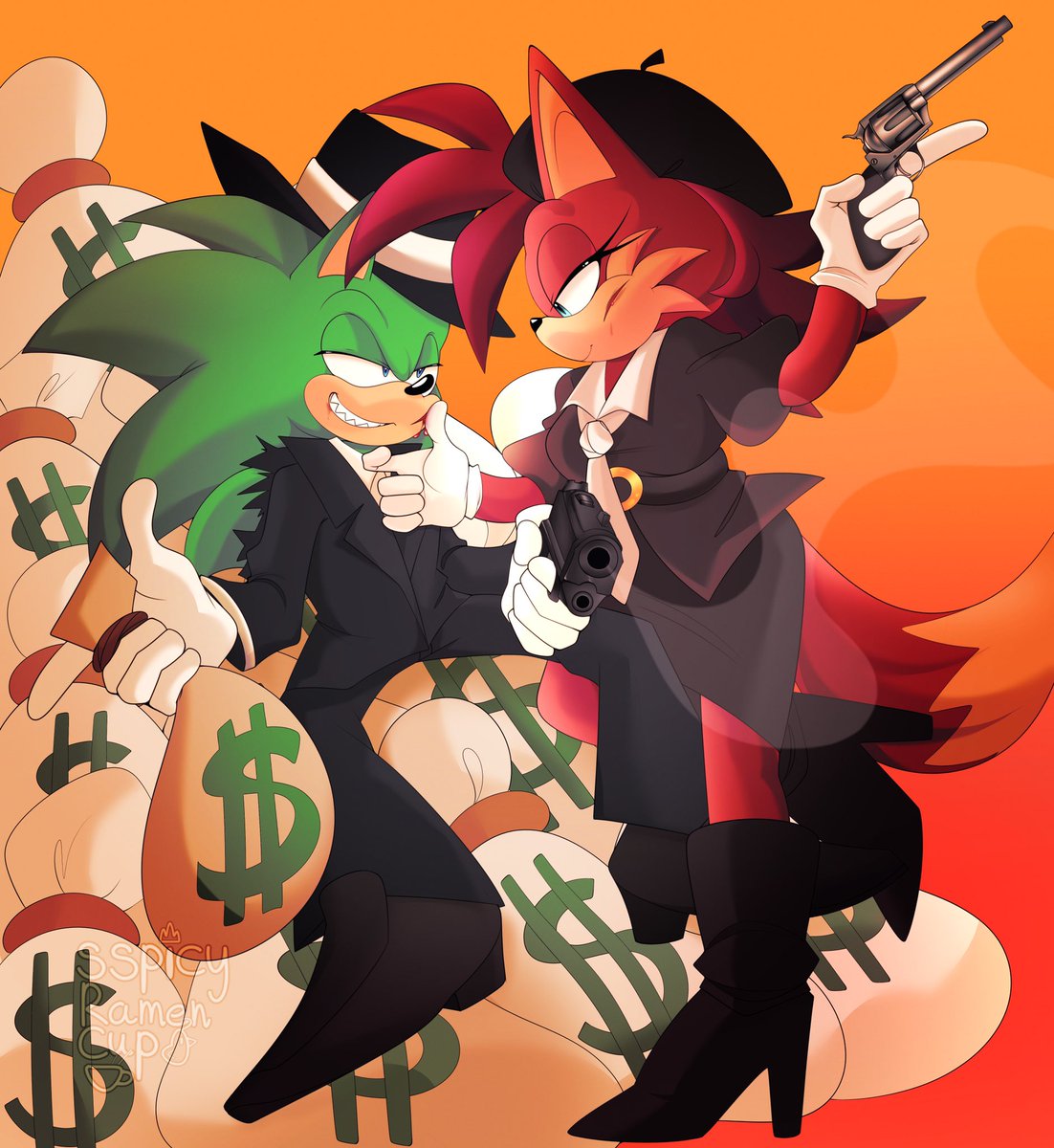 Forgot to post!!
A gift I made for a secret spooky event !!
#SonicTheHedegehog #ScourgeTheHedgehog #FionaFox