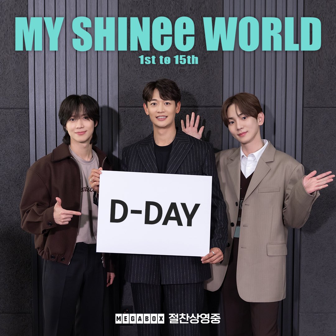 SHINee's tweet photo. ✧<마이 샤이니 월드> 개봉 𝘋-DAY✧

늘 샤이니와 함께했던 그 시절,
찬란하게 빛나는 추억 소환💎
지금 바로 메가박스에서 예매하세요!
 
#마이샤이니월드 #절찬상영중 
#메가박스_단독개봉
#역샤콘 #MY_SHINee_WORLD #마샤월 
#샤이니 #SHINee https://t.co/IuMERmdpKL