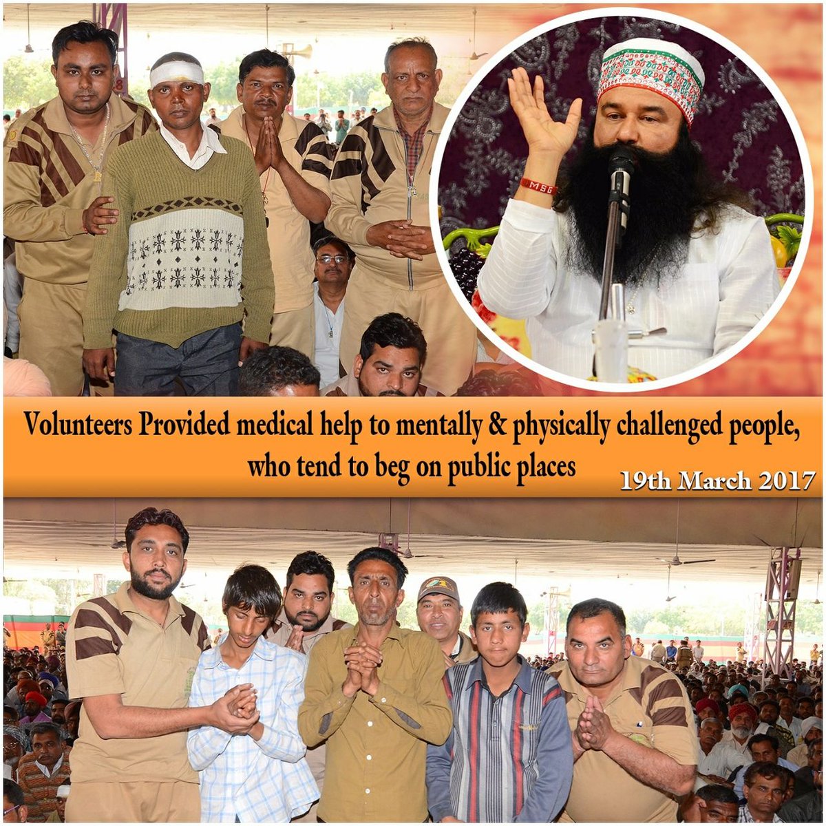 Rooh_Dari's tweet photo. From helping mentally retarded people to entrusting them to their families, the Dera Sacha Sauda volunteers make every noble attempt. With the inspiration of Saint Gurmeet Ram Rahim Ji, they have saved hundreds of such people so far &amp; #ReuniteWithFamily too. https://t.co/kMSdbvRnT8