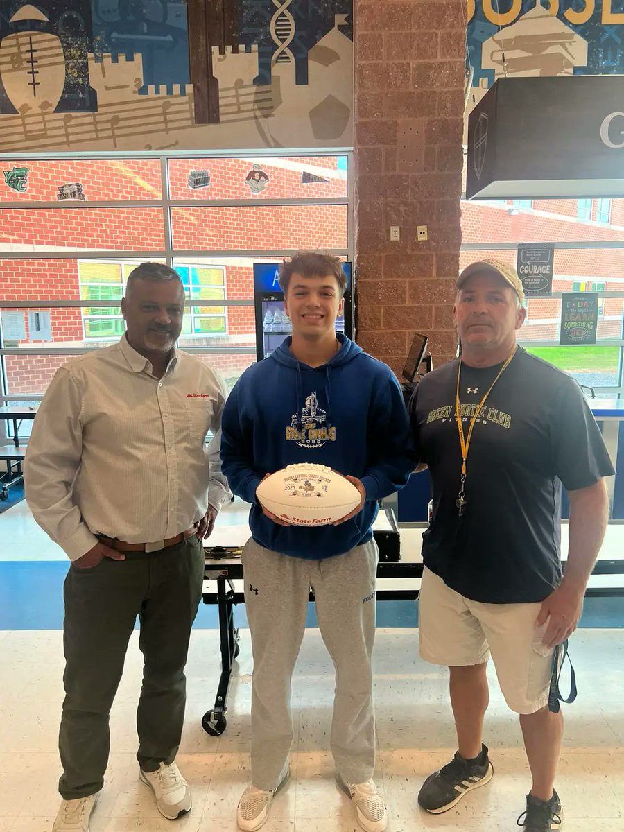 Congratulations to Jace Peden for being named the Juan Johnson State Farm Player of the Week for the big victory against Dover. Jace had three huge receptions at crucial times in the game.