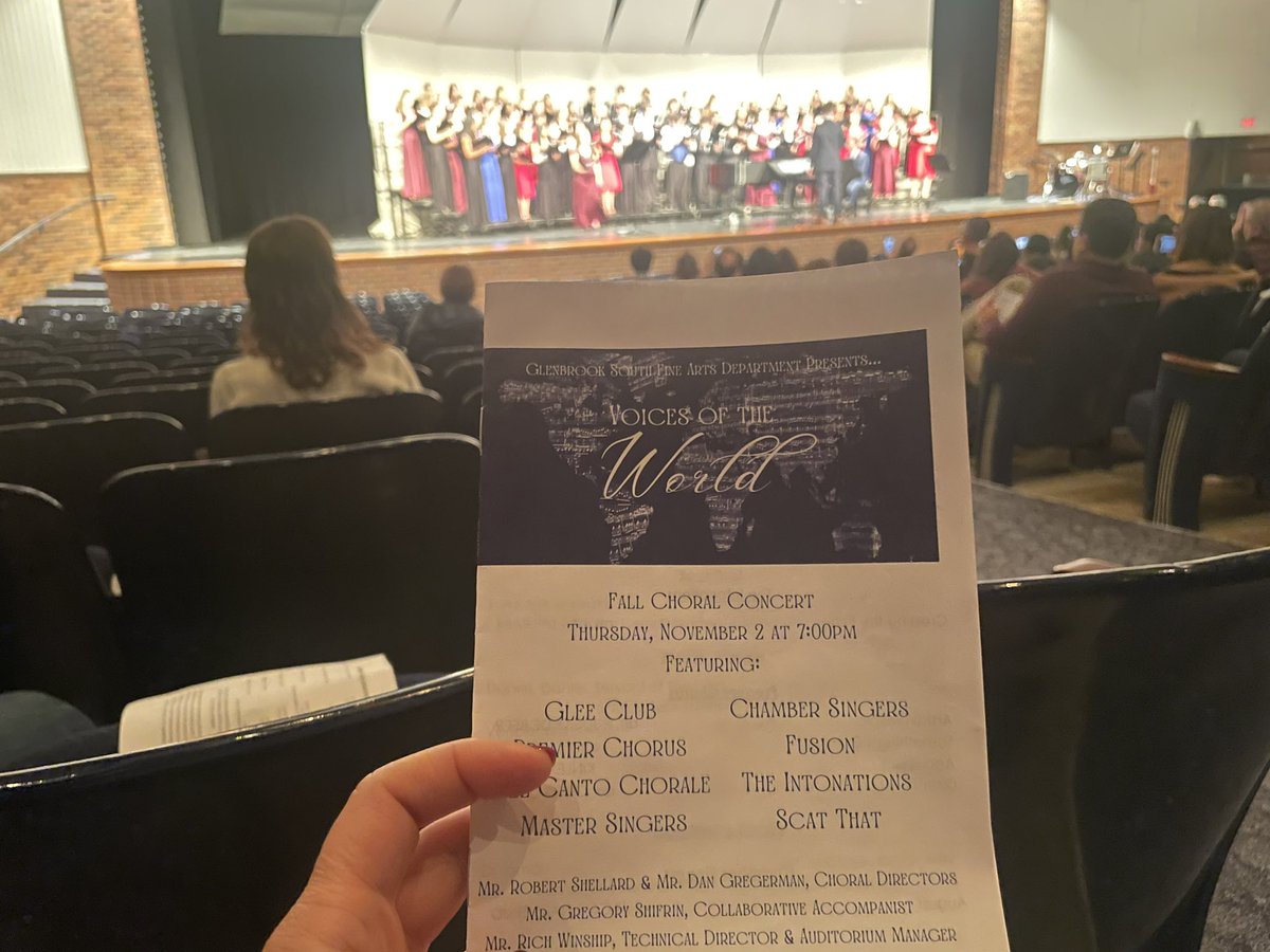 Absolutely breathtaking and brilliant performance tonight at the fall choral concert. I am impressed by not only the talent of our students, but the eloquent presentation of so many languages and cultures. Kudos! #GBSNow