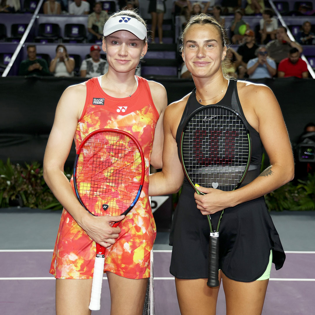 WTA's tweet photo. Fire &amp; Ice 🔥🧊

@SabalenkaA | Elena Rybakina | #WTAFinals https://t.co/qxOmf0tZrA