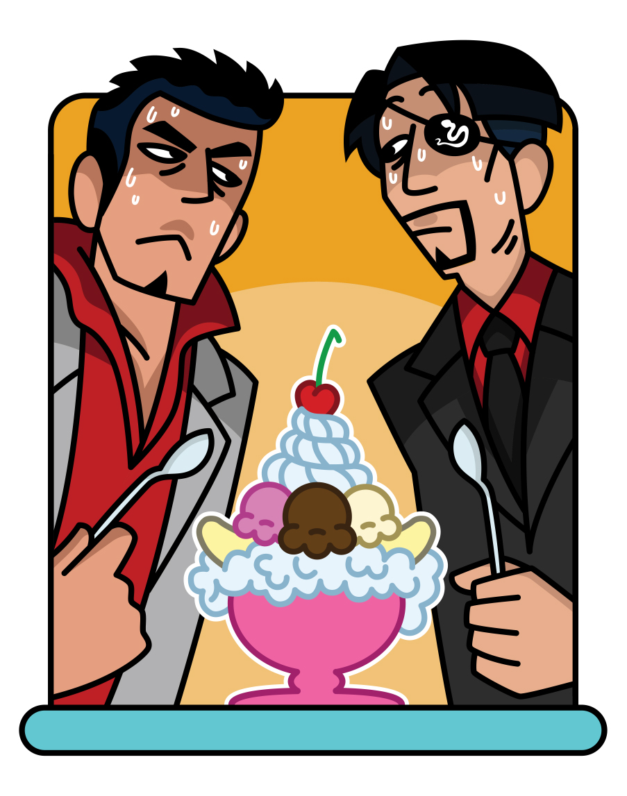 CrushoSupreme's tweet photo. Here's the spot art I made for the @kazumajizine! It's the most awkward dessert ever from a super sweet #kazumaji fic by @/ravenselle. 🍨 https://t.co/pBiIKADRvL