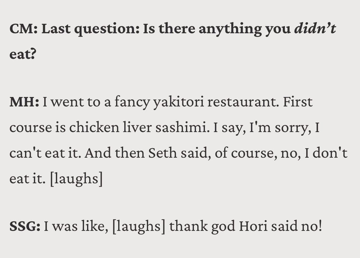 Not sure why <a href="/sethsiegel/">seth siegel-gardner</a> wouldn’t eat chicken liver sashimi. I’d be all over that. 

Nice story by <a href="/esandler/">Eric Sandler</a>. 

houston.culturemap.com/news/restauran…