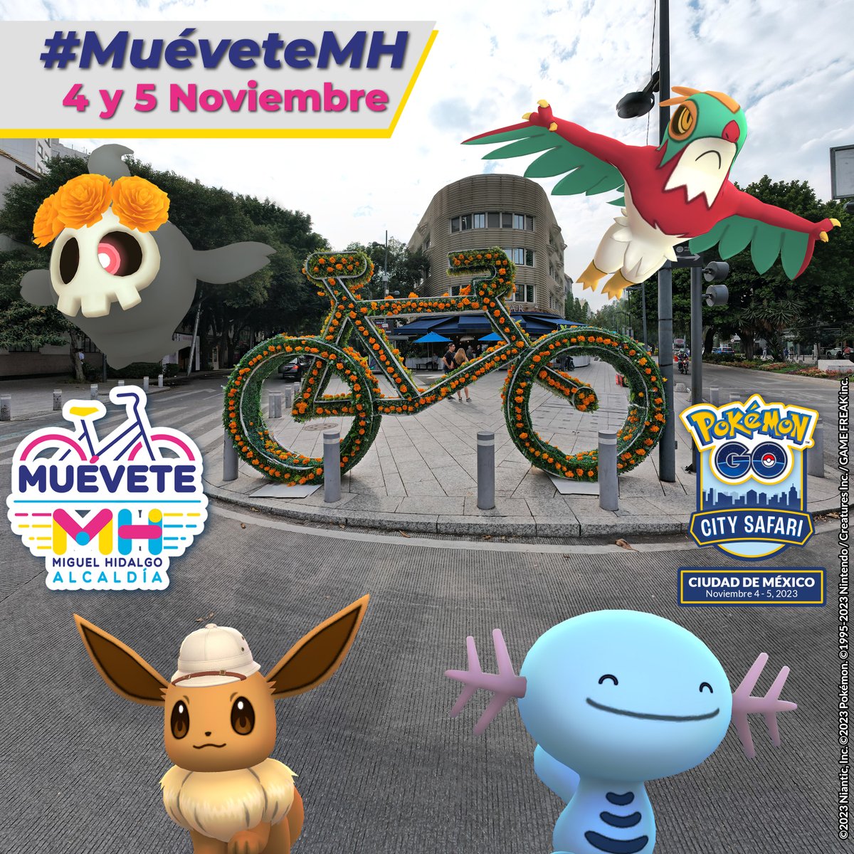 Alcaldía Miguel Hidalgo (@alcaldiamhmx) on Twitter photo ¡El #PokemonGOCitySafari de <a href="/PokemonGoAppLA/">Pokémon GO Latinoamérica</a> llega a la CDMX y MIGUEL HIDALGO no podía quedarse atrás!
Este 4 y 5 de noviembre descubre diferentes criaturas en algunos de nuestros parques y durante el #MuéveteMH🚲.
Redescubre tu alcaldía, diviértete con tus amigos y aprovecha ¡El #PokemonGOCitySafari de <a href="/PokemonGoAppLA/">Pokémon GO Latinoamérica</a> llega a la CDMX y MIGUEL HIDALGO no podía quedarse atrás!
Este 4 y 5 de noviembre descubre diferentes criaturas en algunos de nuestros parques y durante el #MuéveteMH🚲.
Redescubre tu alcaldía, diviértete con tus amigos y aprovecha