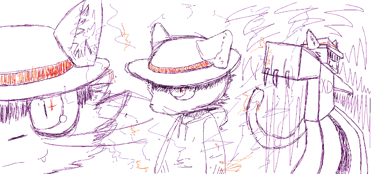 old doodles of my character... (he so catty)