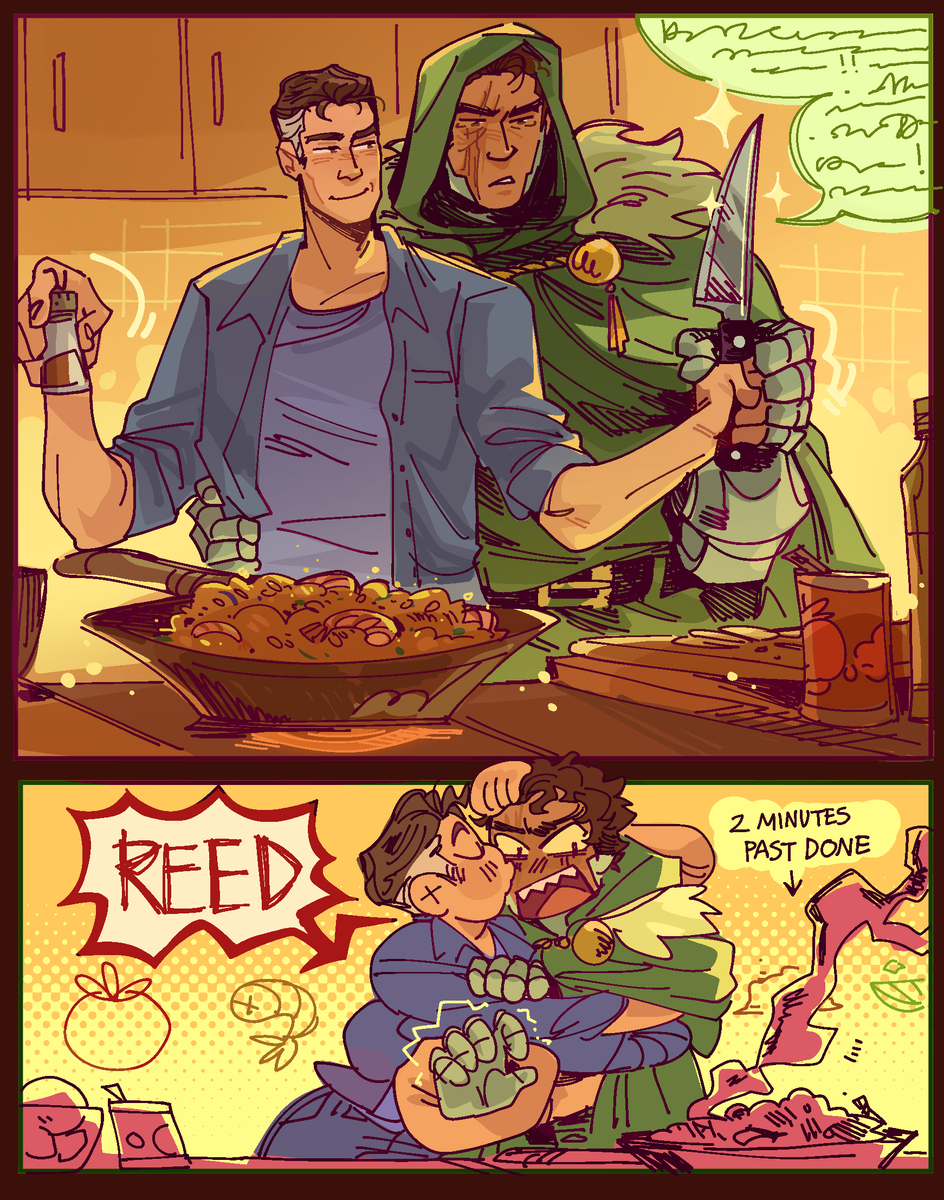 DAY 5: this is how the alternate doom+reed in hickman newvengers were like before the earths exploded and no one can tell me otherwise
#doomreed #doomreedweek2023
