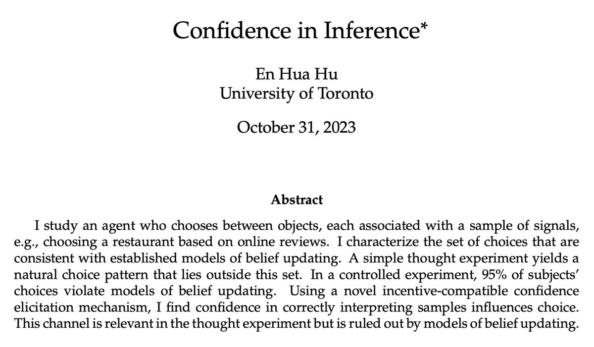 📢  I'm happy to share my job market paper in behavioral economics.

Choices often involve information samples, e.g. Amazon reviews. 
How do people choose when options come with different information samples? Short 🧵.

🔗 enhua-hu.com/static/files/C…

#EconTwitter #EconJobMarket #JMP