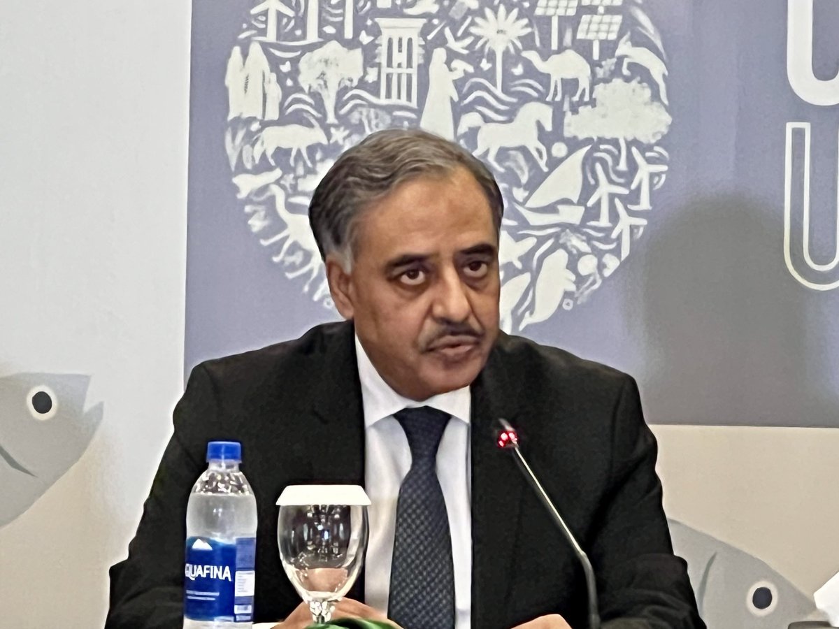 aisha4climate's tweet photo. #CSCCC Speaking at Pre-COP28 Sohail Mahmood said” Climate change is a threat multiplier. Regional cooperation can help in peace building and conflict prevention.” ⁦ ⁦@ISSIslamabad⁩ @USIP⁩ ⁦@uaeembassyisb⁩ @COP28⁦@COP28_UAE⁩ ⁦@MoIB_Official⁩ https://t.co/uCsADLKOjG