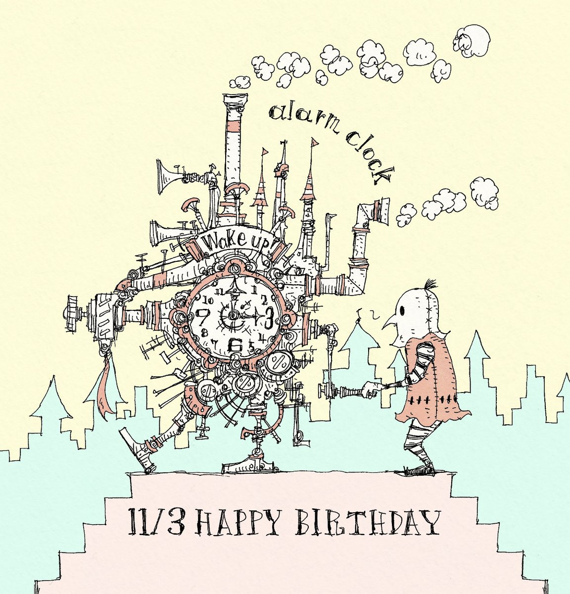 「毎日誰かの誕生日! 11月3日生まれの方、お誕生日おめでとうございます! 11/」|大志のイラスト