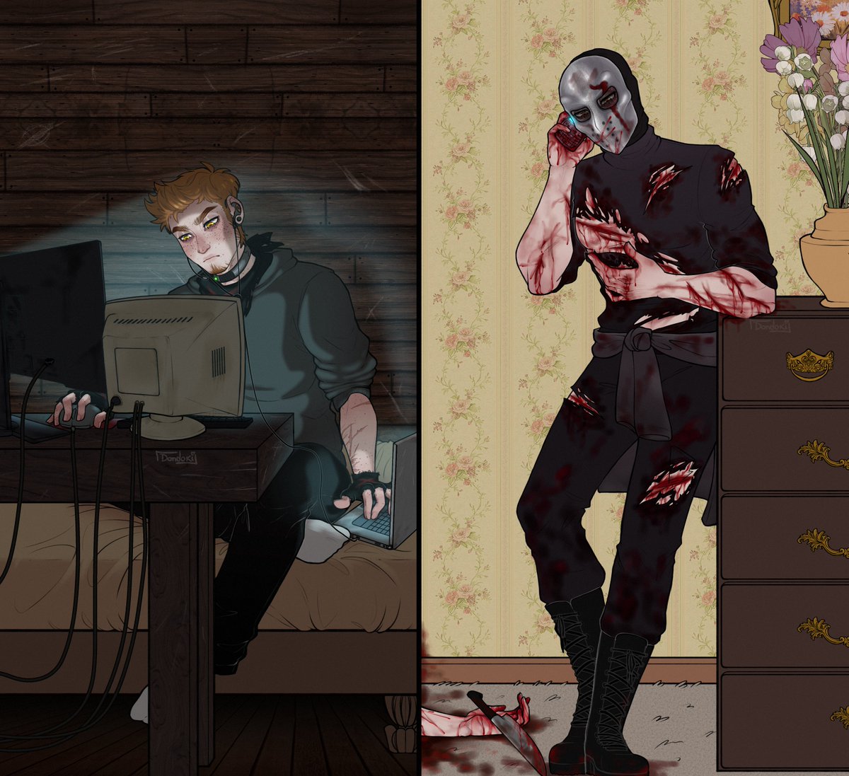 dondokii's tweet photo. Finally finished this one!
The X &amp; Slasher
The X is mine and Slasher belongs to (ig)redtoddster https://t.co/Xtw0iiTSSR