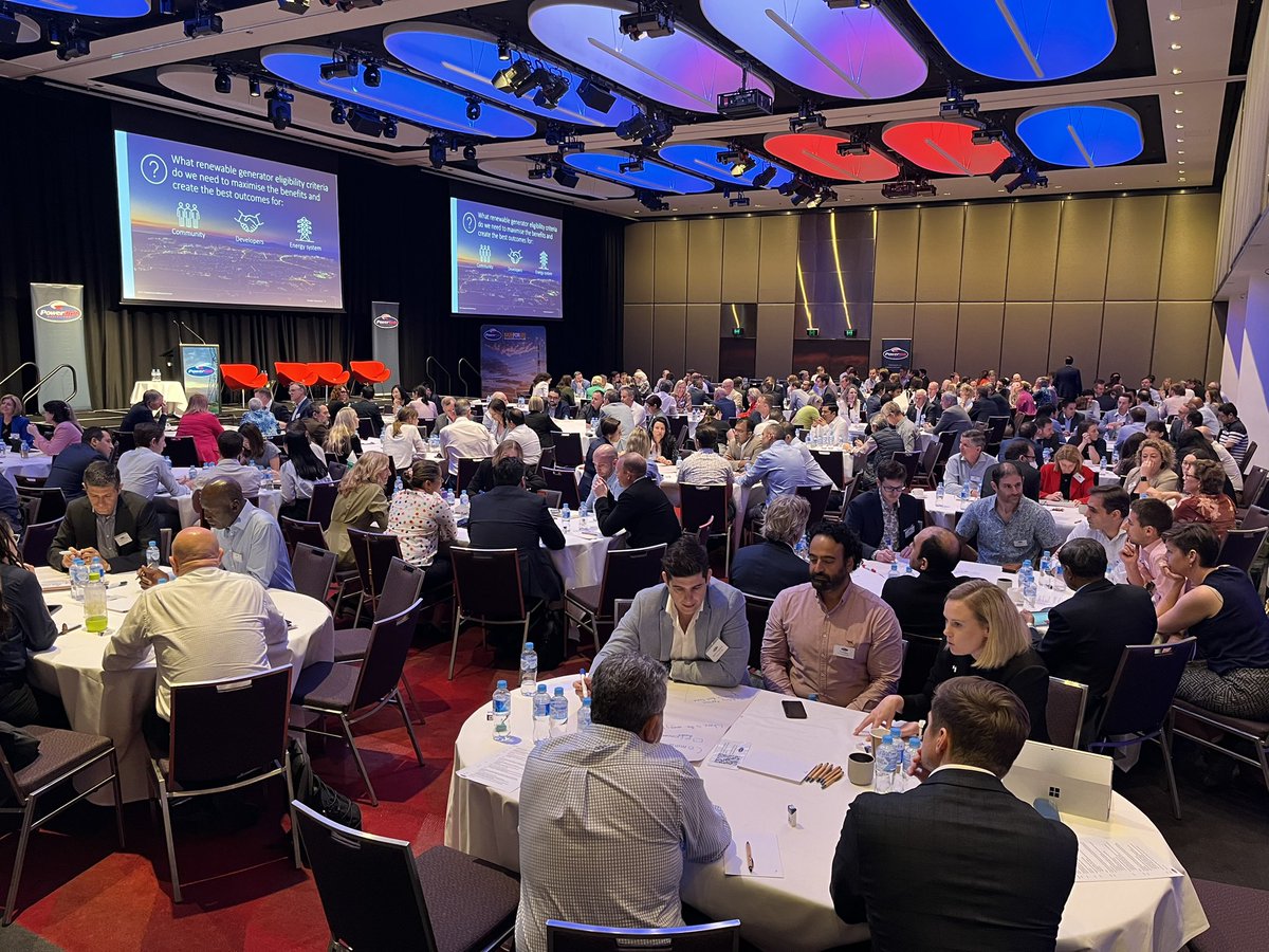 powerlinkqld's tweet photo. We’ve kicked off our interactive table sessions and it’s great to see so many key energy stakeholders collaborating on the eligibility criteria we need to consider to maximise REZ benefits for the community, developers, and the energy system.

#PQForum #QREZ #REZ #discussion #community #developers #energy #renewable