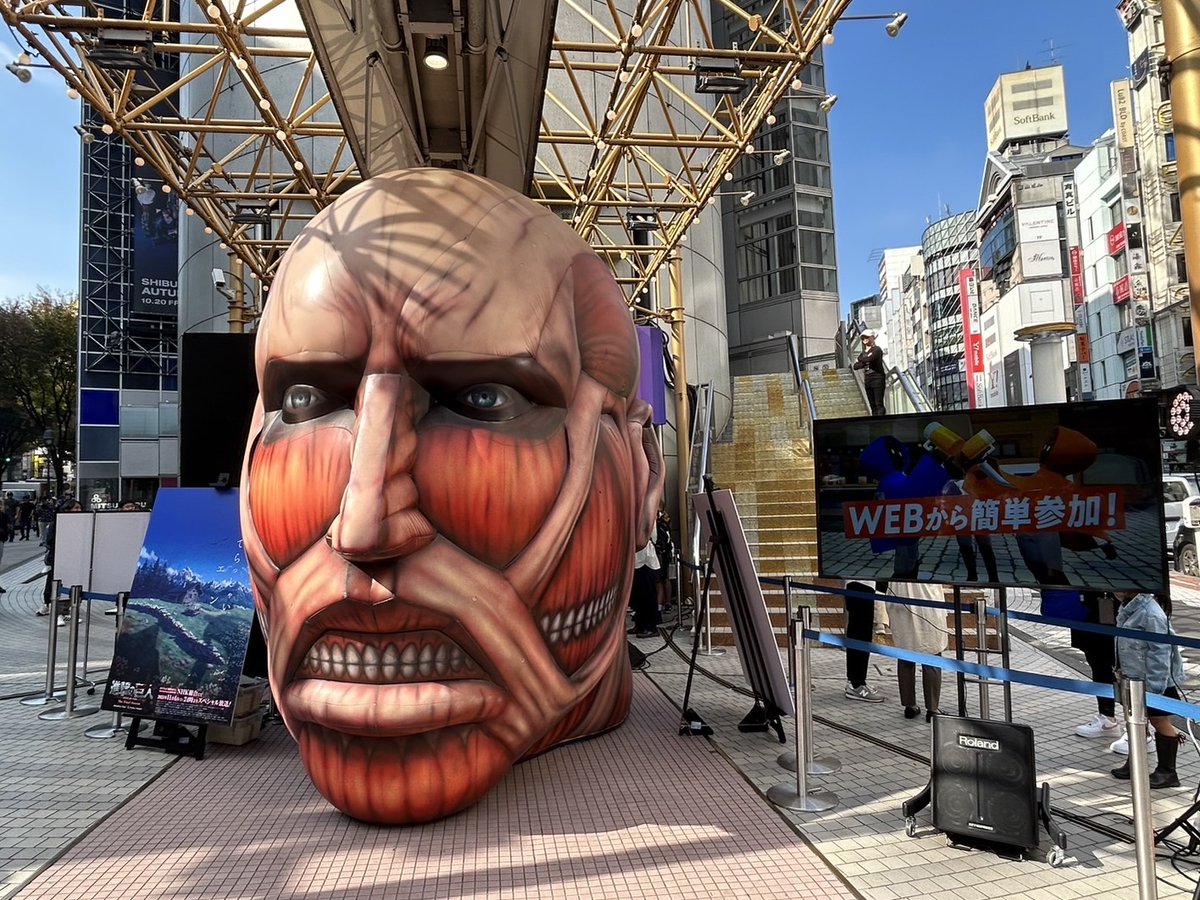 圖 進撃の巨人 巨人頭在澀谷展示
