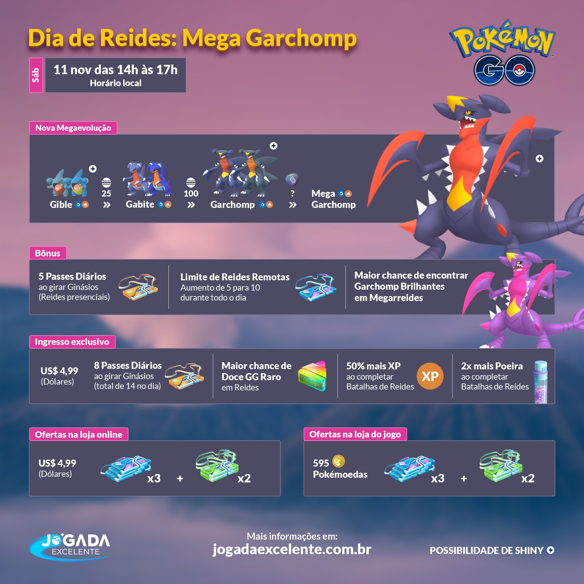 Jogada Excelente on X: Pokémon GO: Mega Banette é o novo Chefe de  Megarreides. Confira quais são os Pokémon recomendados para enfrentá-lo e  se prepare! Data: 20/10 às 10h a 08/11 às