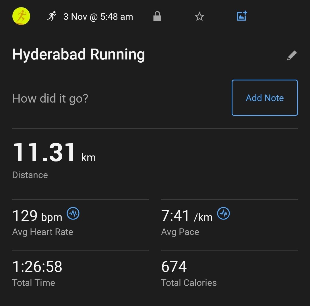databaaj's tweet photo. #FridayEasyRun a slow and easy 11K with pace target of 8:00 and AHR of 132.
Achieved: 7:41; AHR 129
Completely HR controlled run except for the last two laps.
#Pledge24 #ARRunStats2023 #RunningTwitter https://t.co/GqcoQ5JNkd