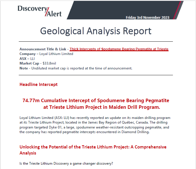 DiscoveryAlert's tweet photo. If you bought $LLI this week and are wondering why it's been sold off after being up as much as 40% after announcing a significant intersection (>70m) of spodumene bearing pegmatite in its maiden campaign we have the answers for you 👇

Discovery Alert has published a Geological Analysis Report on this weeks announcements by $LLI.AX

If you would like to receive a copy of this reports, we are offering 1 free sample report to all new “Free Subscribers”.

Follow the link below, to claim your free Geological Analysis Report.

https://t.co/QFK5W5bDdy