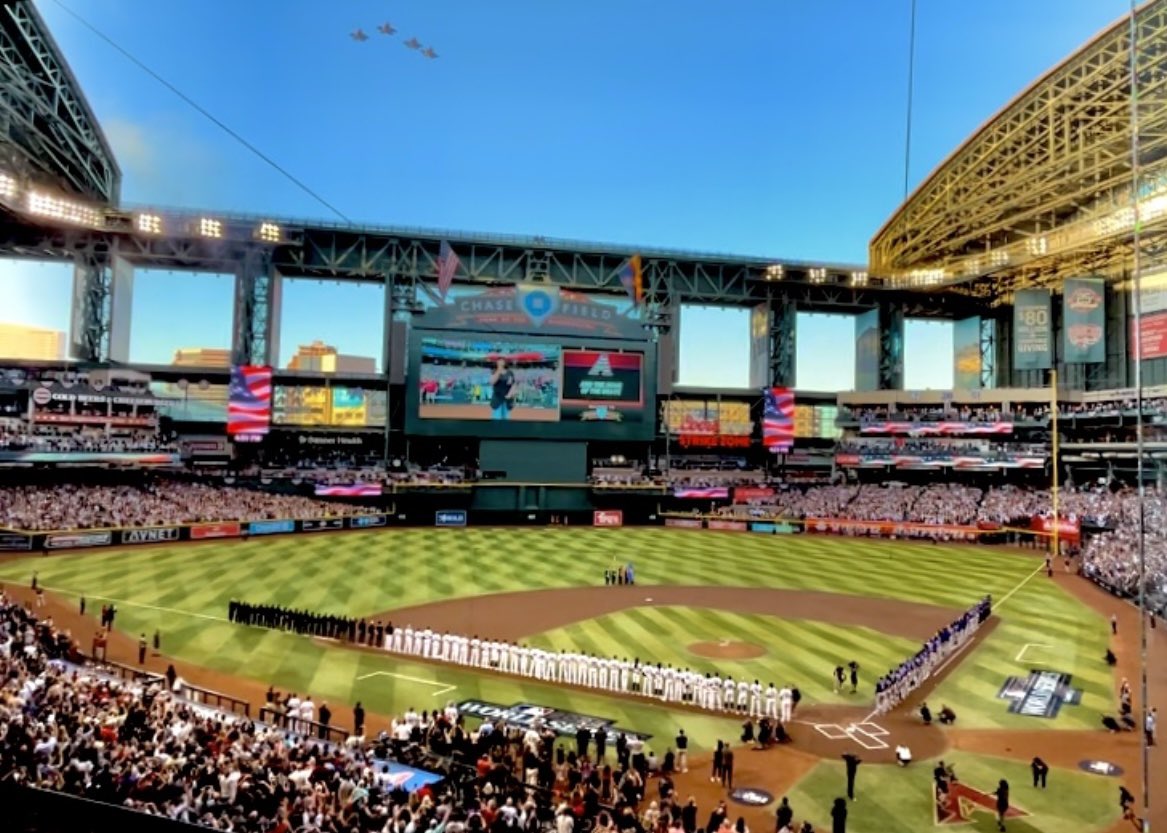 AZDvoice's tweet photo. Such a great environment and beautiful views at @ChaseField for the World Series!  Thank you @Dbacks!  And that you D-backs fans!  “And another thing, just wait til next year!”(Timmy Lupas- Bad News Bears) https://t.co/kAkV3okPa7